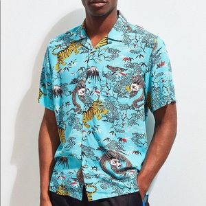Urban Outfitters Dragon Tiger Asian Print Shirt